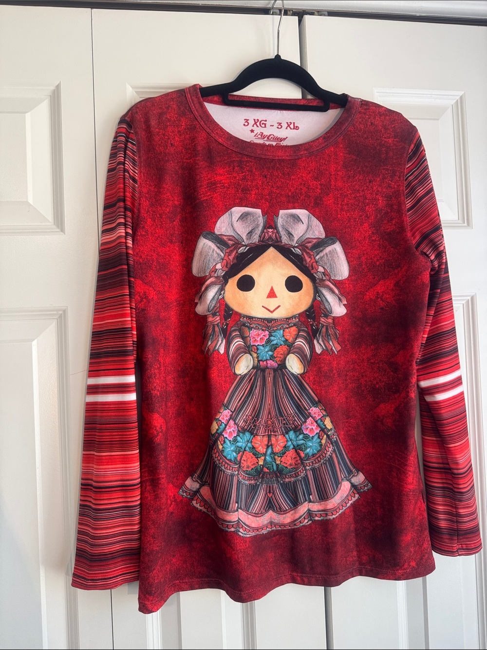 Red Rag Doll Graphic Long-Sleeve Top